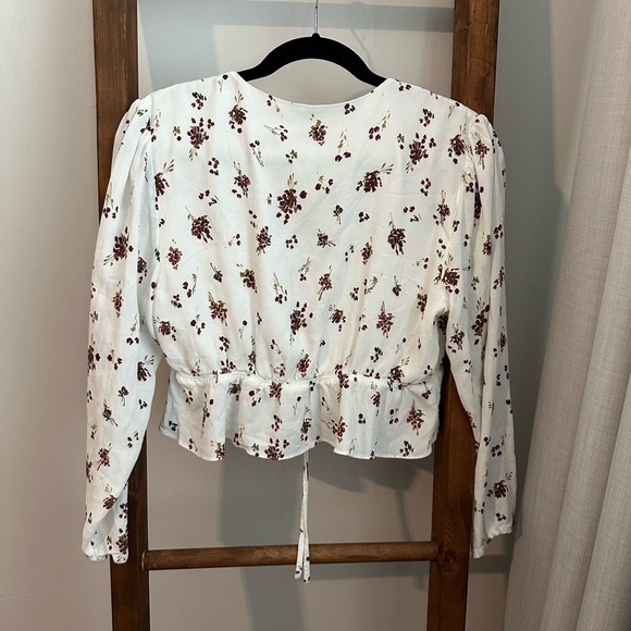 Sunday Best Floral Blouse - White and Burgundy - Picture 5 of 7